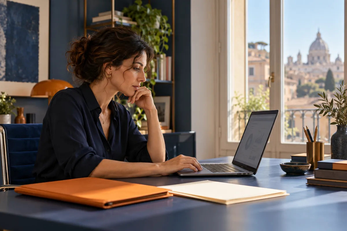Analista al lavoro su un computer