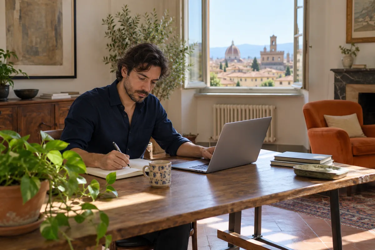 Professionista concentrato su un problema al tavolo